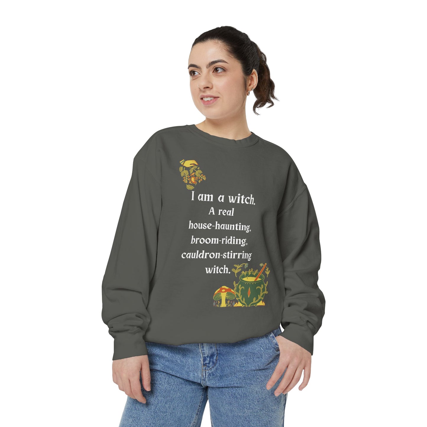 The Real Witch Cauldron & Broom Unisex Sweatshirt