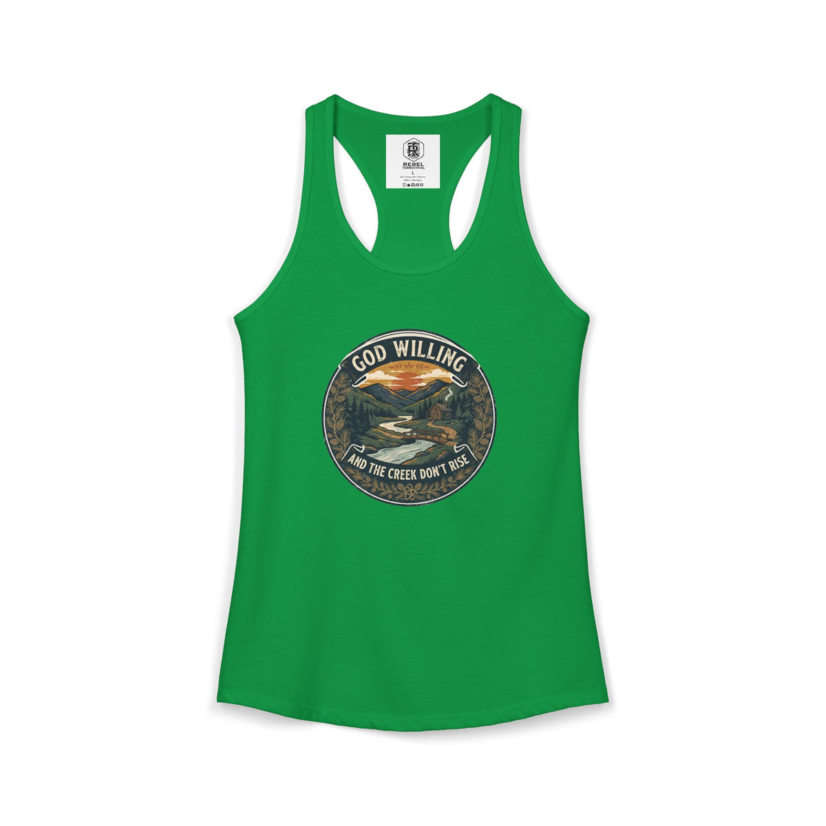 Creek Don't Rise Appalachian Motto Women's Racerback Tank