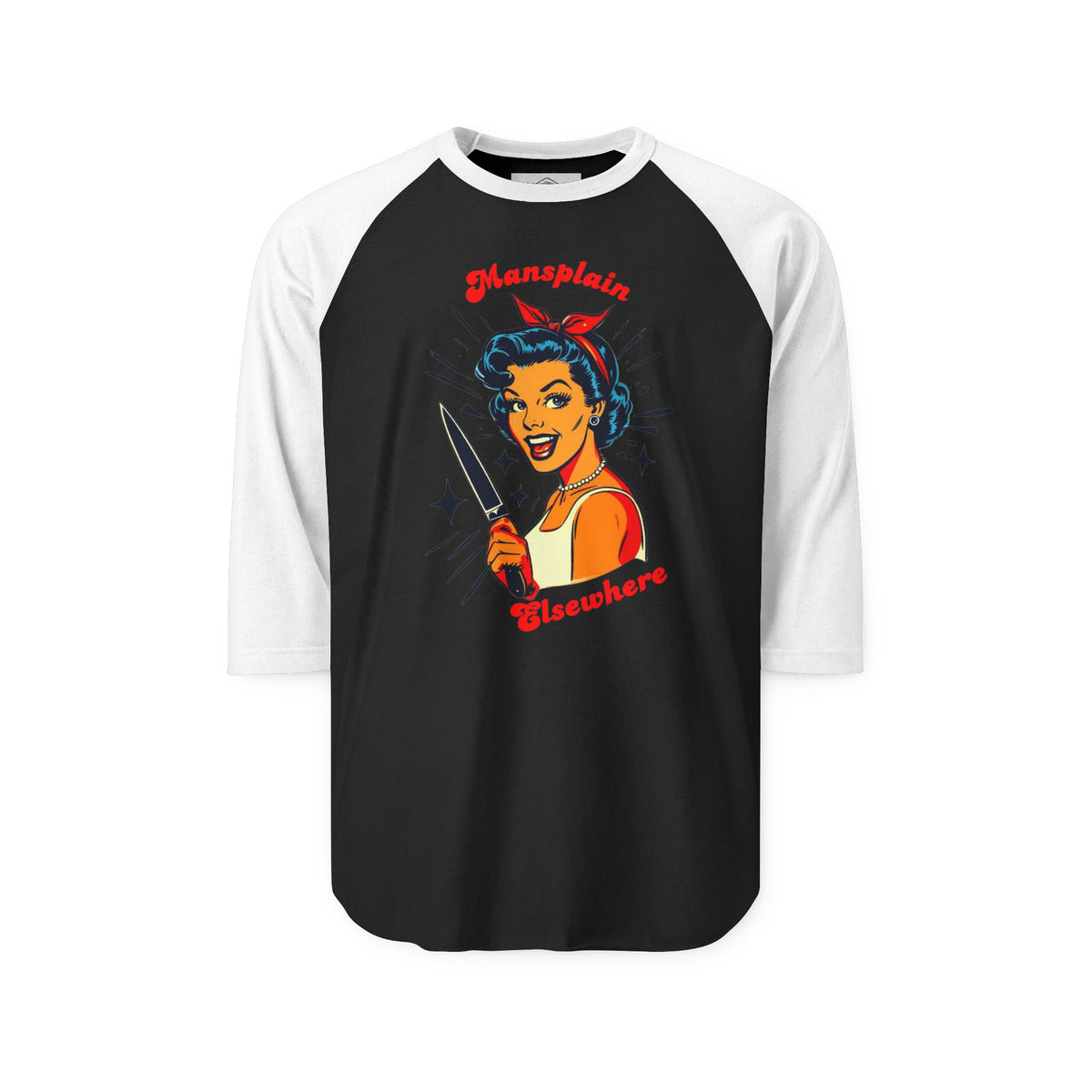 Mansplain Elsewhere 3/4 Sleeve Raglan Tee