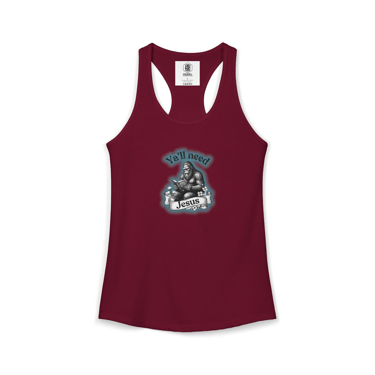Y’all Need Jesus Bigfoot Women’s Racerback Tank