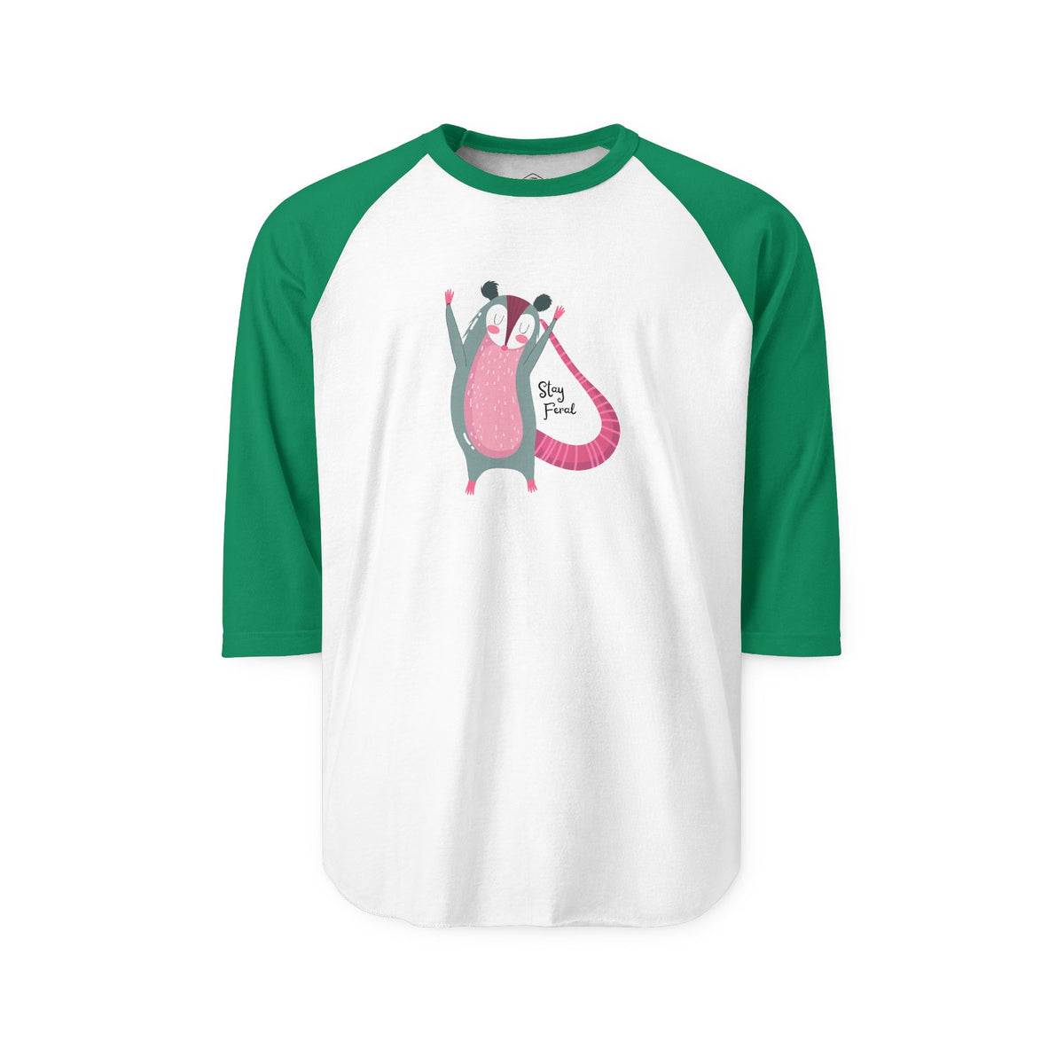 Stay Feral – Possum 3/4 Sleeve Raglan Tee