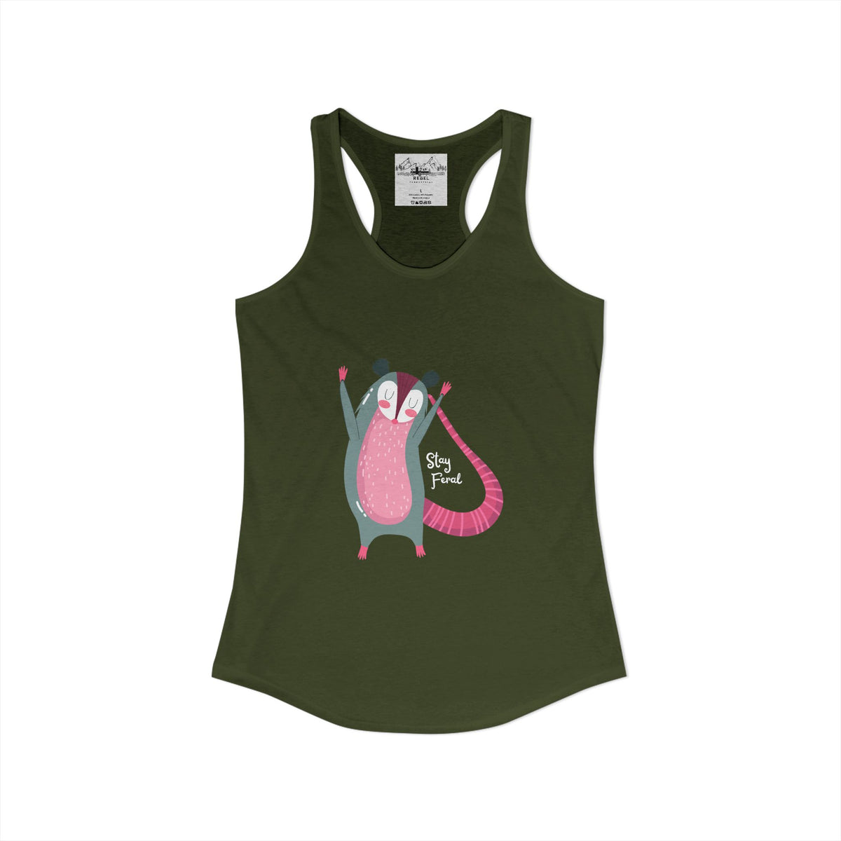Stay Feral – Possum Women’s Racerback Tank