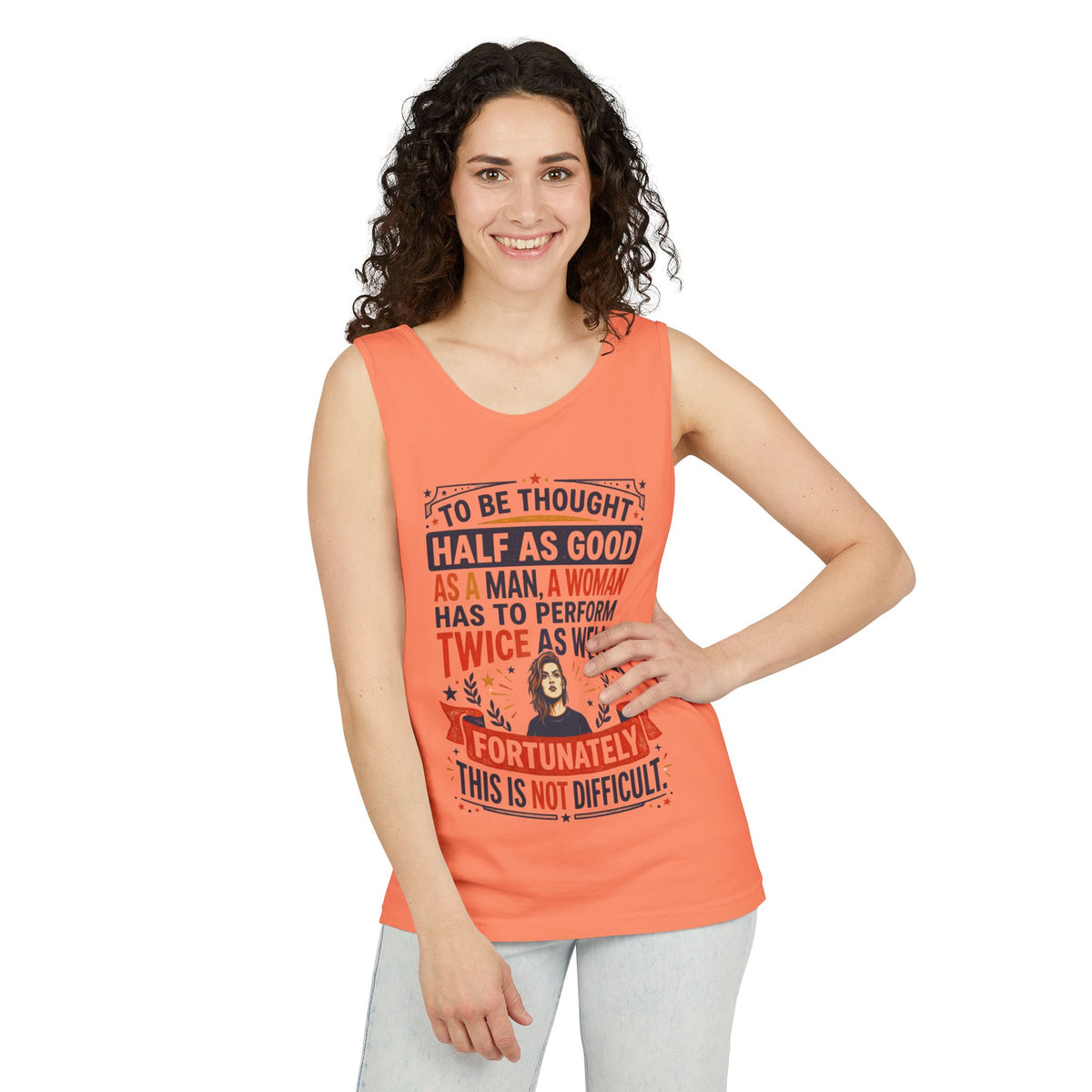 “Twice as Well” Feminist Unisex Cotton Tank Top