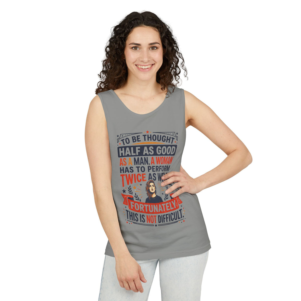 “Twice as Well” Feminist Unisex Cotton Tank Top