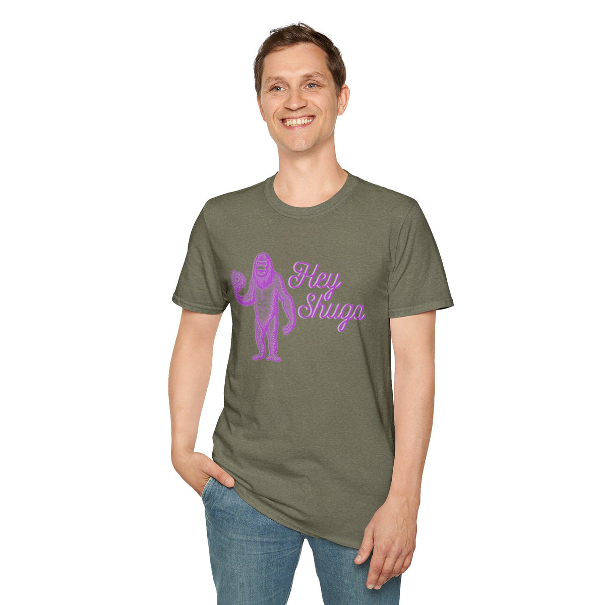 Hey Shuga Bigfoot Unisex Softstyle T-Shirt