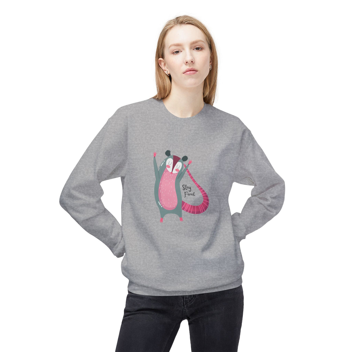 Stay Feral – Possum Crewneck Sweatshirt