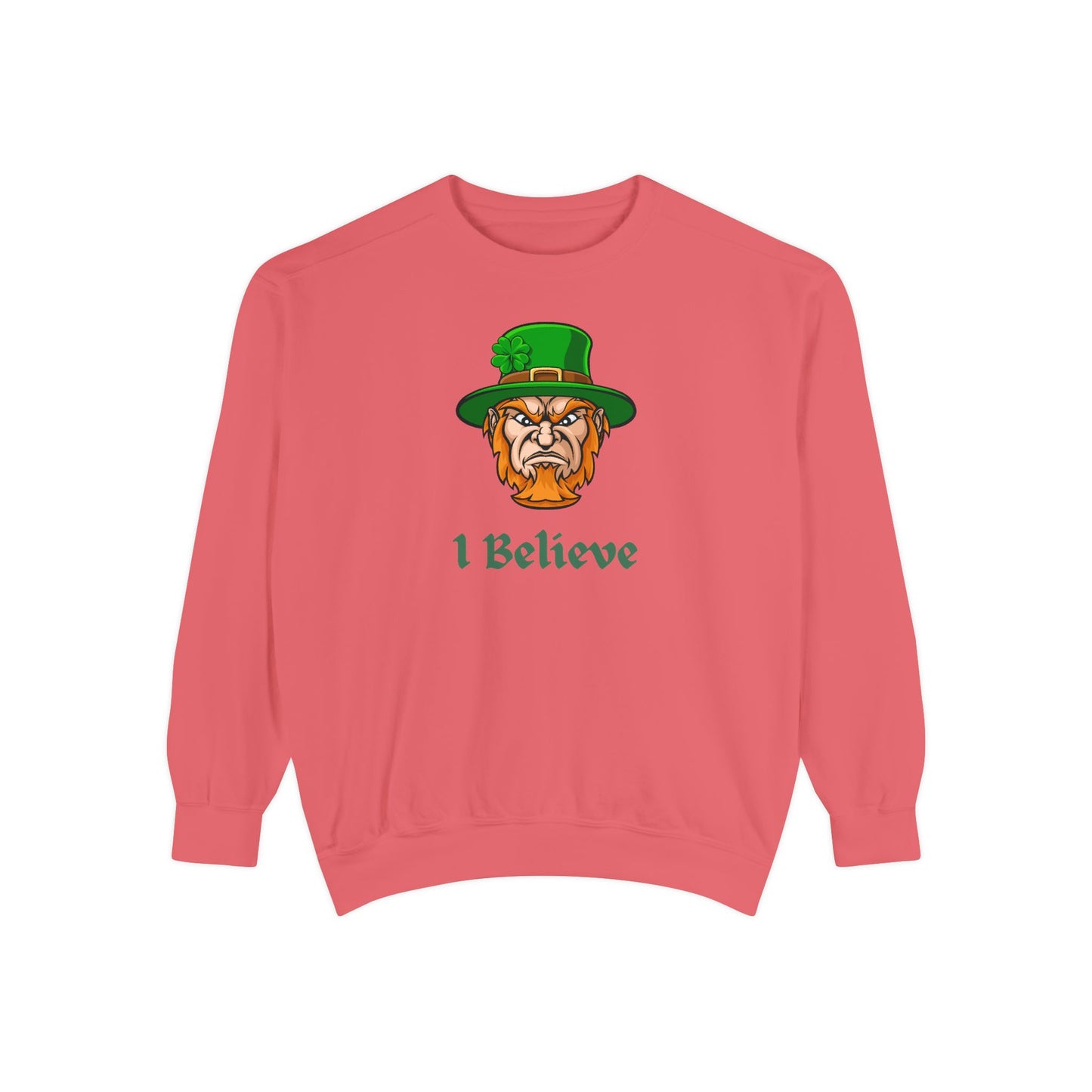 "I Believe" Relaxed Fit Sweatshirt – Bold Leprechaun Graphic
