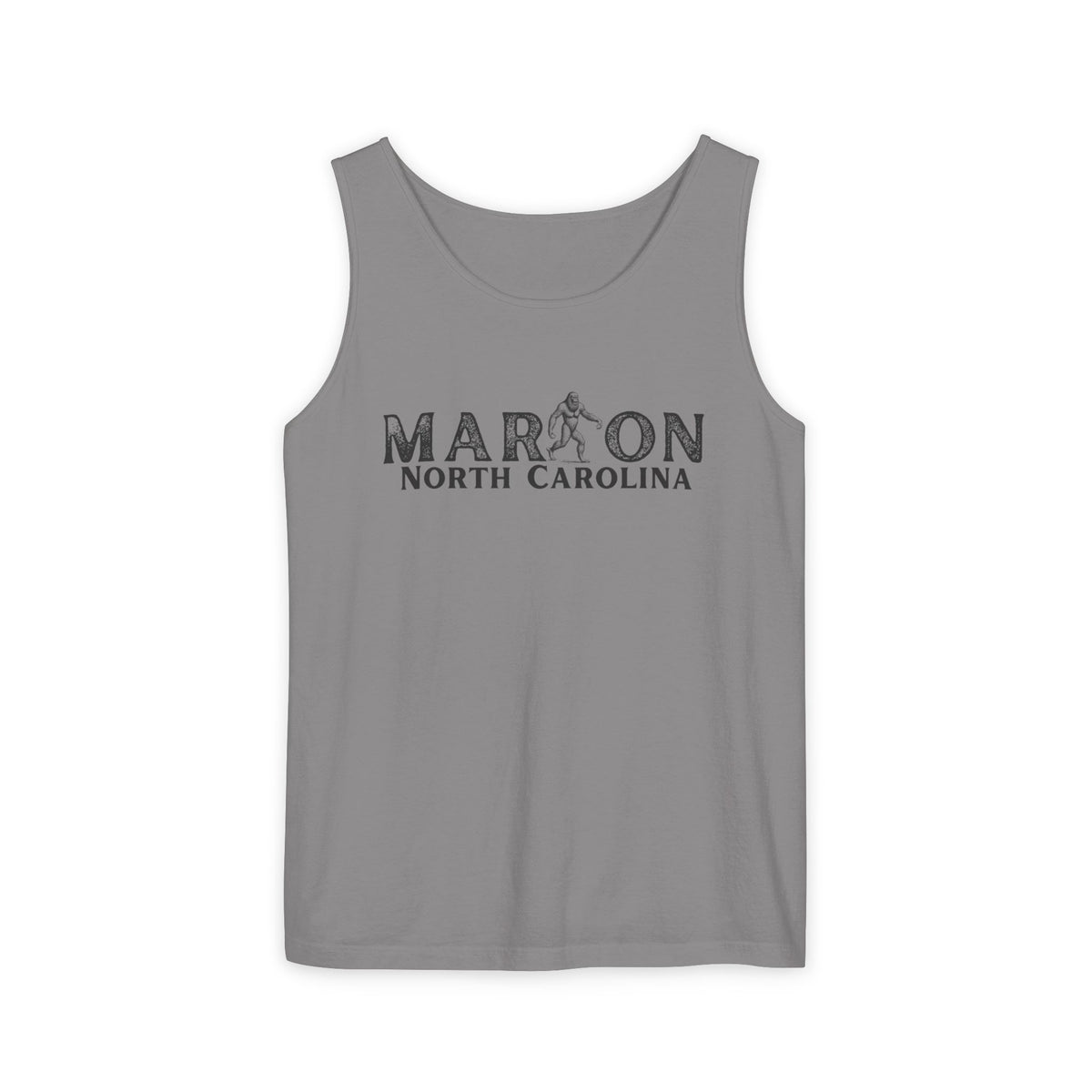 Marion, NC Bigfoot Unisex Garment-Dyed Tank Top | Sasquatch Graphic Tank