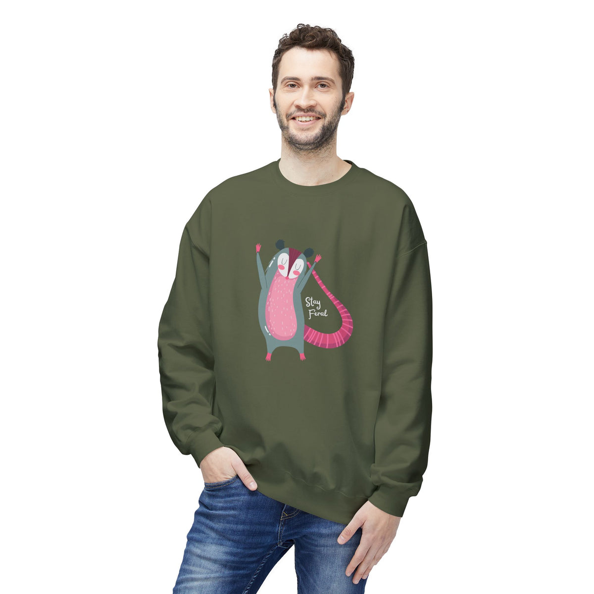 Stay Feral – Possum Crewneck Sweatshirt