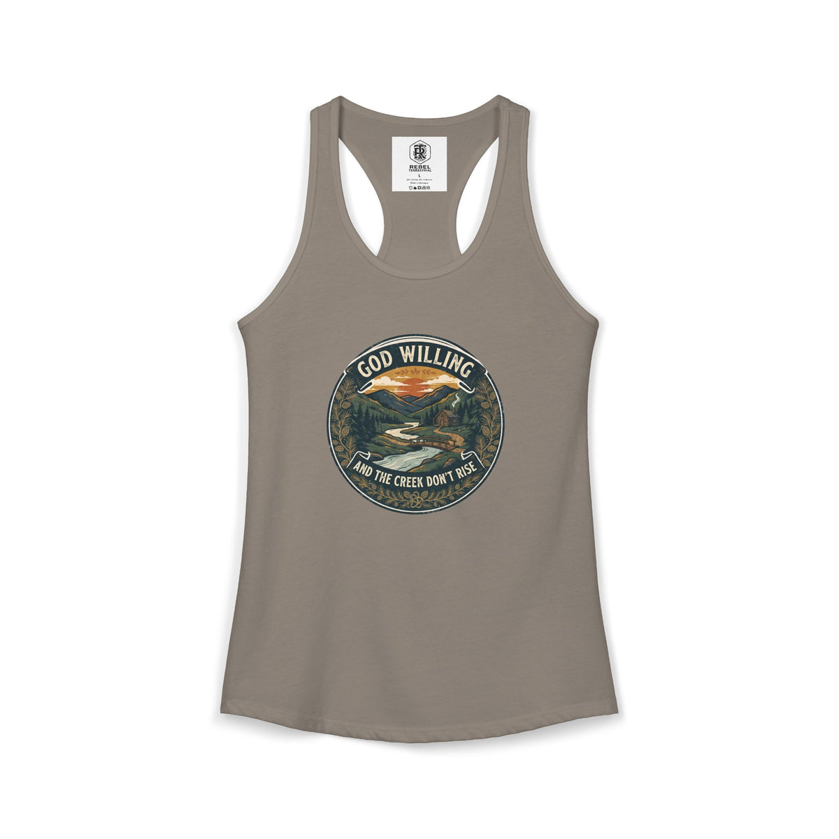 Creek Don't Rise Appalachian Motto Women's Racerback Tank