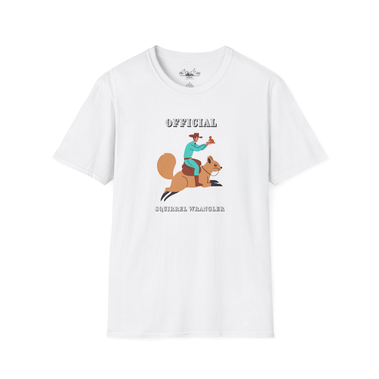Official Squirrel Wrangler T-Shirt – Cowboy on a Mission | Unisex Softstyle Tee