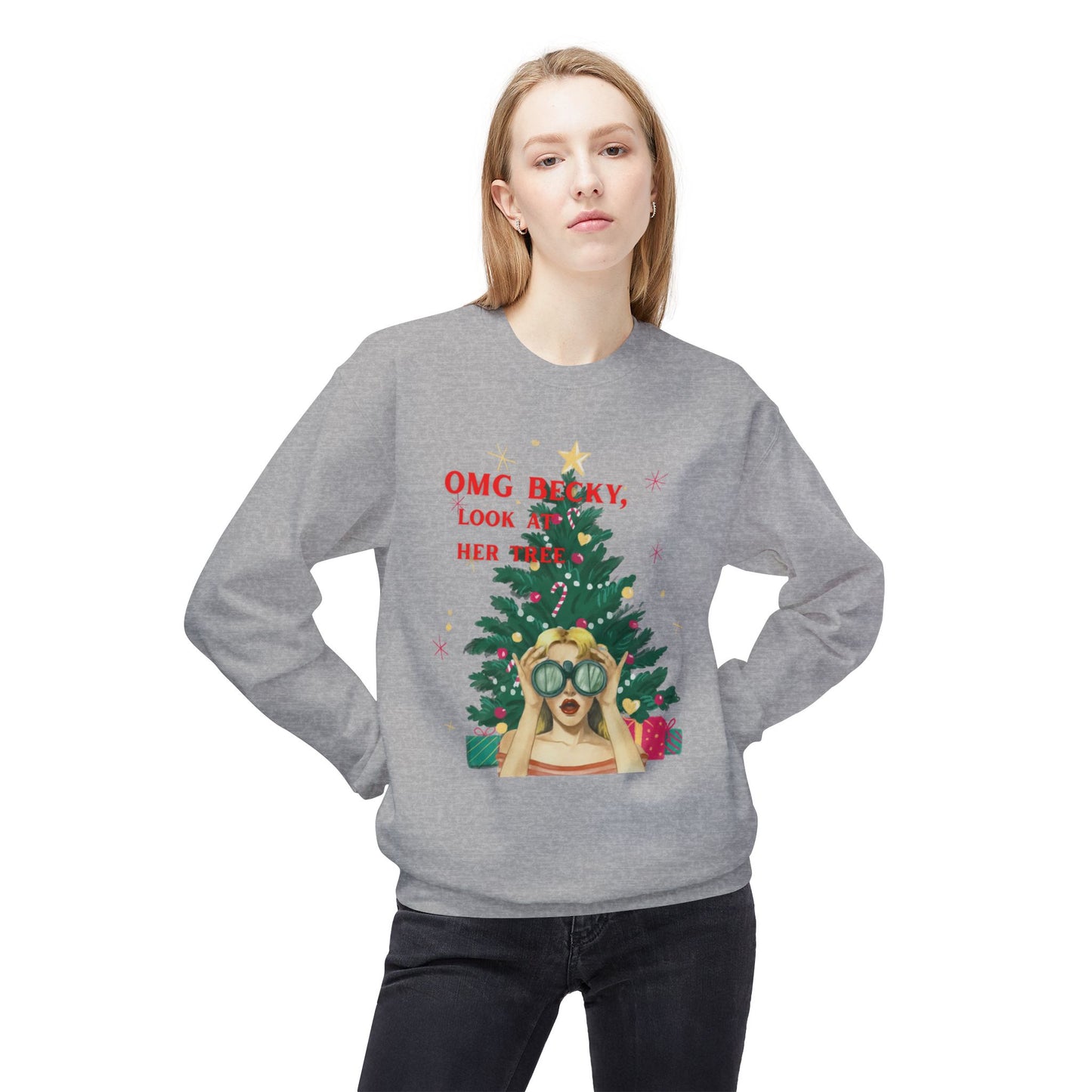 OMG Becky, Look at Her Tree - Vintage Nostalgia Crewneck Sweatshirt
