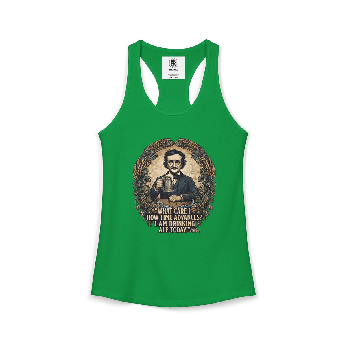 I Am Drinking Ale Today Edgar Allan Poe Women’s Racerback Tank