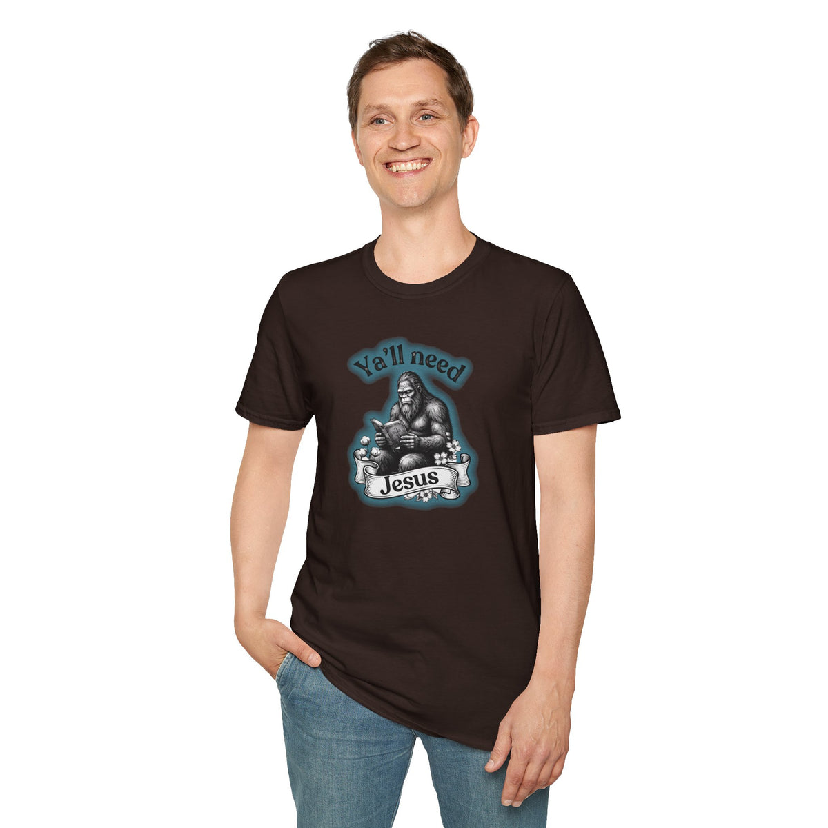 Y’all Need Jesus Bigfoot Unisex Softstyle T-Shirt