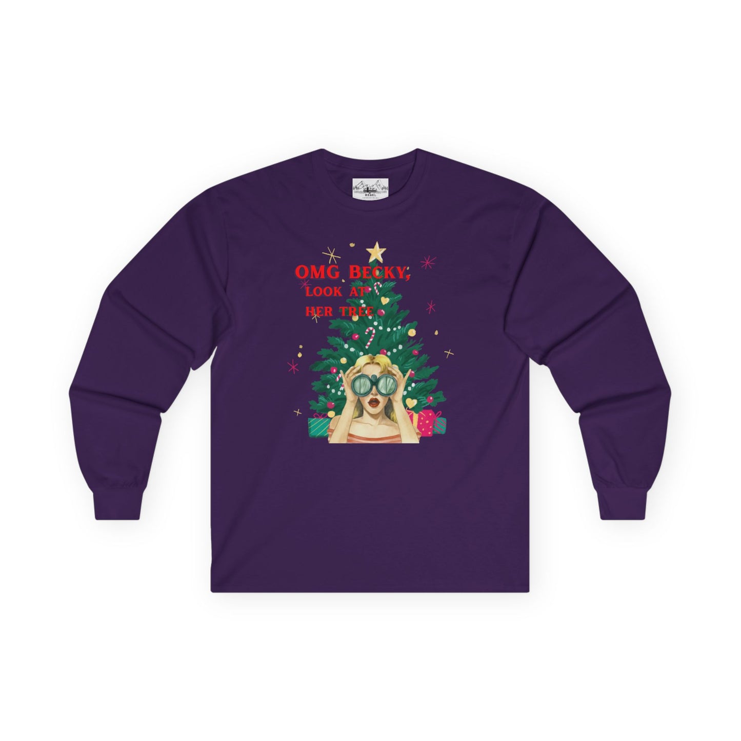OMG Becky, Look at Her Tree - Cozy Long-Sleeve Holiday Rap Tee