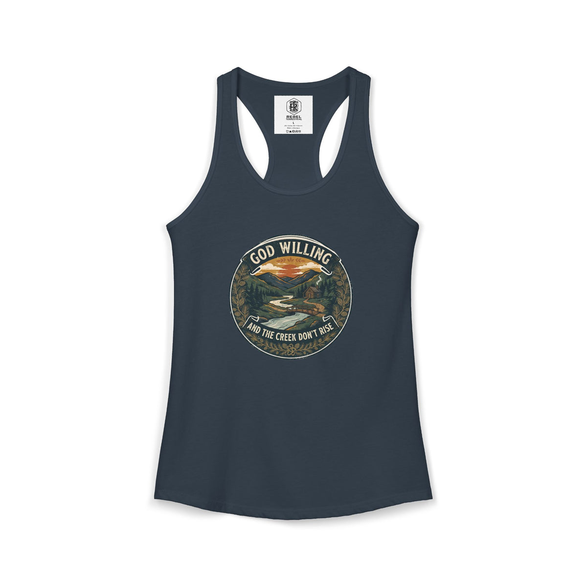 Creek Don't Rise Appalachian Motto Women's Racerback Tank