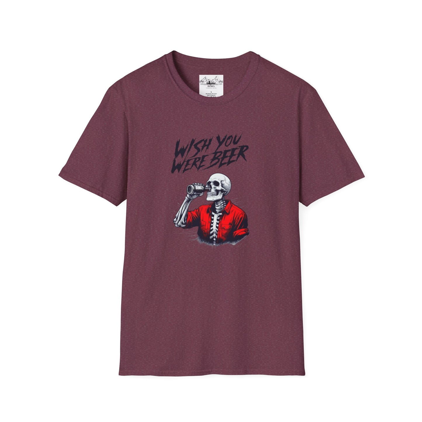 Wish You Were Beer – Funny Skeleton Drinking Tee