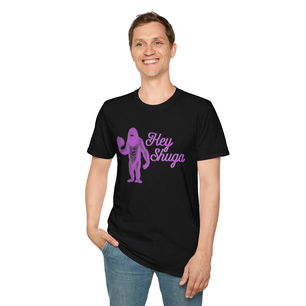 Hey Shuga Bigfoot Unisex Softstyle T-Shirt