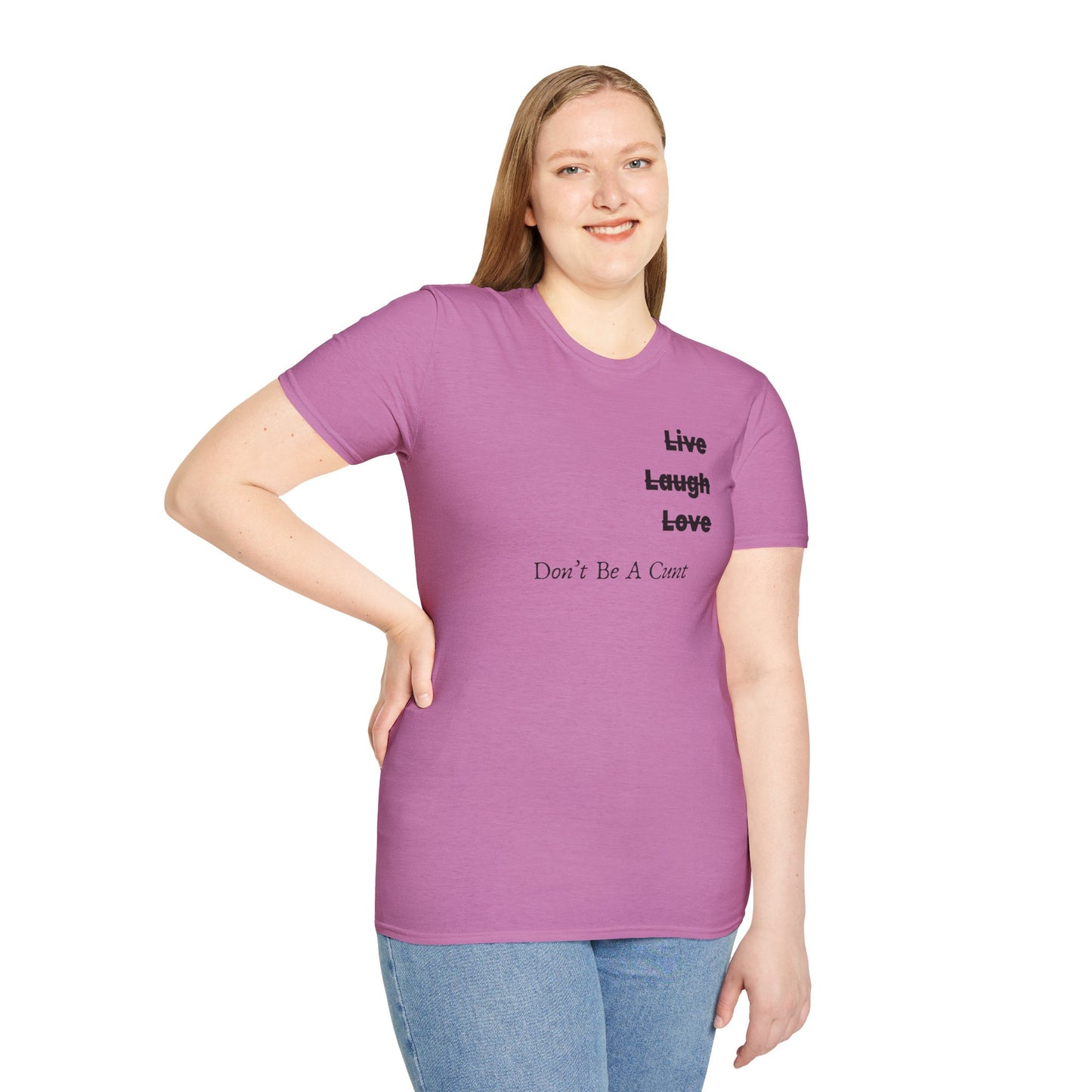 "Live Laugh Love" Subversive Graphic Tee – Wry Humor Statement