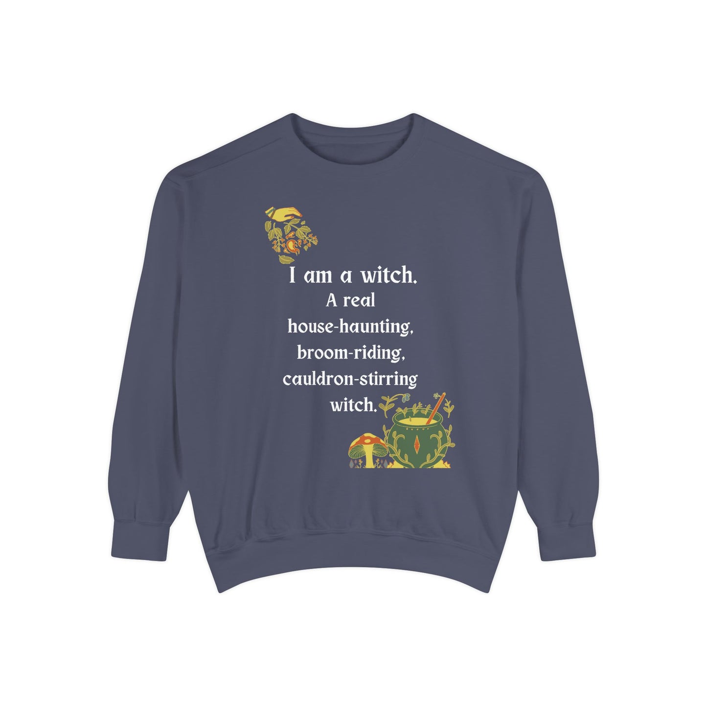 The Real Witch Cauldron & Broom Unisex Sweatshirt