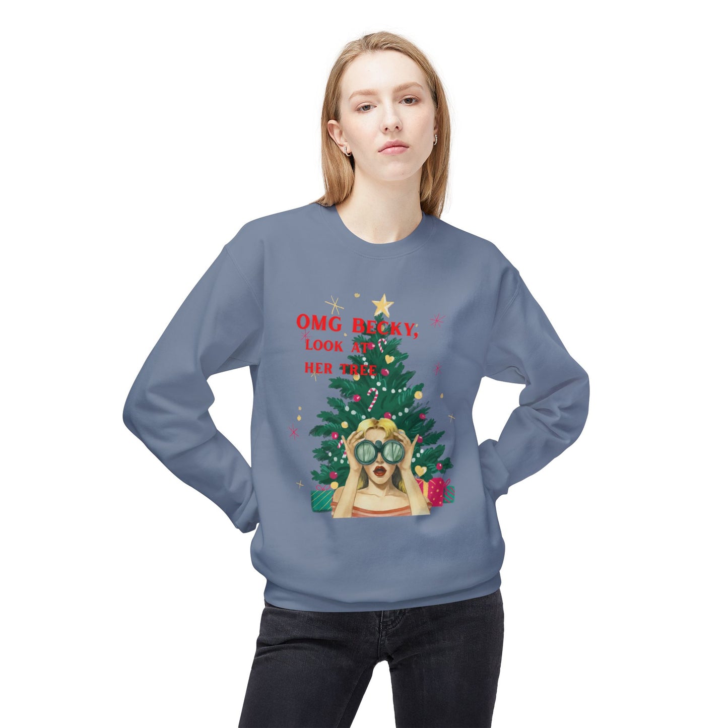 OMG Becky, Look at Her Tree - Vintage Nostalgia Crewneck Sweatshirt