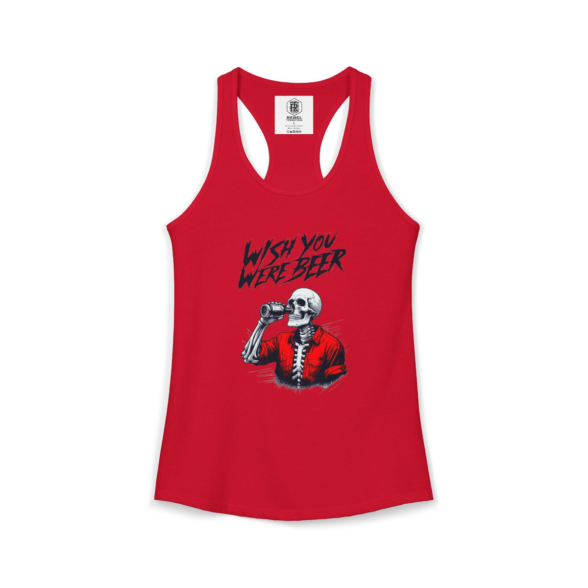 Wish You Were Beer – Skeleton Women’s Racerback Tank
