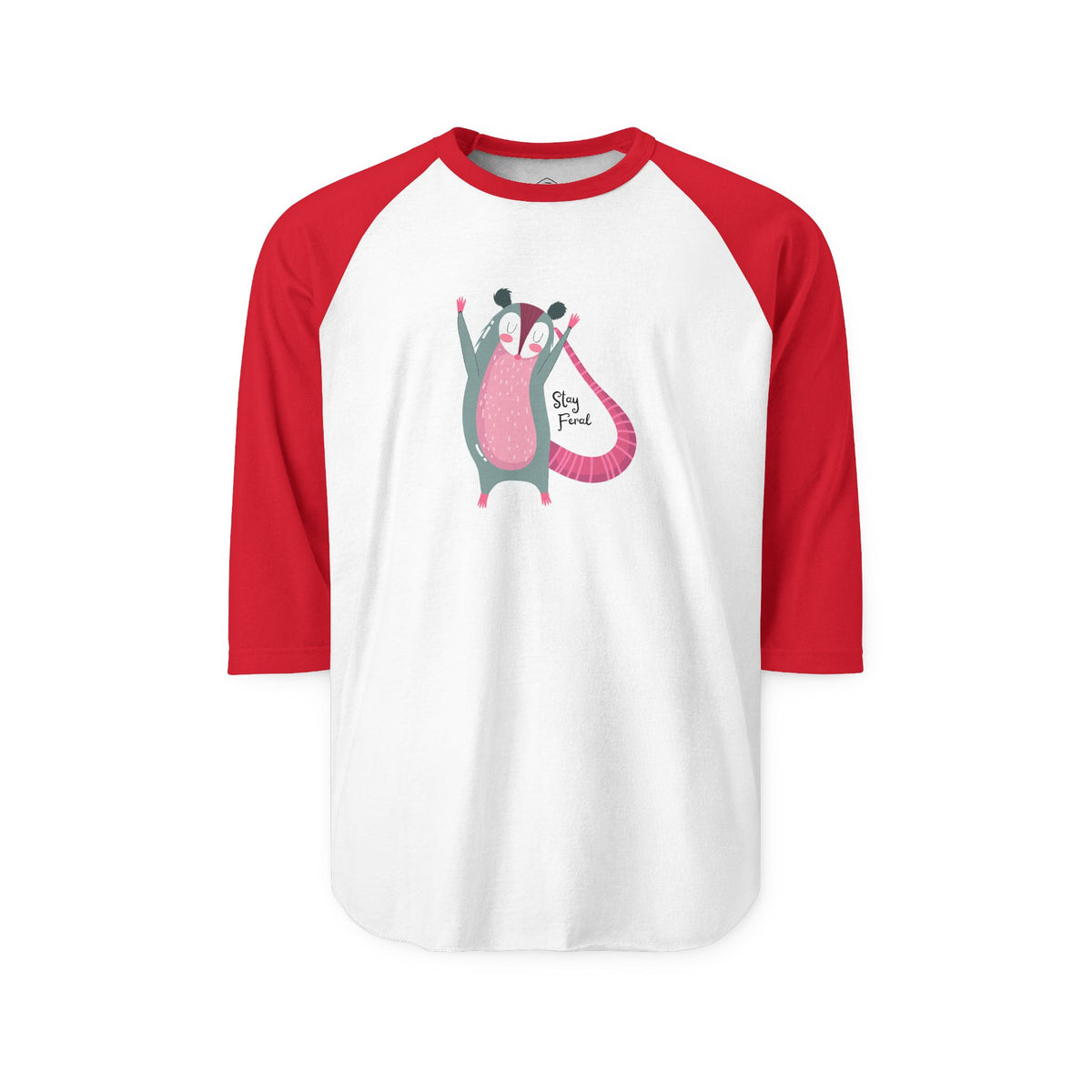 Stay Feral – Possum 3/4 Sleeve Raglan Tee
