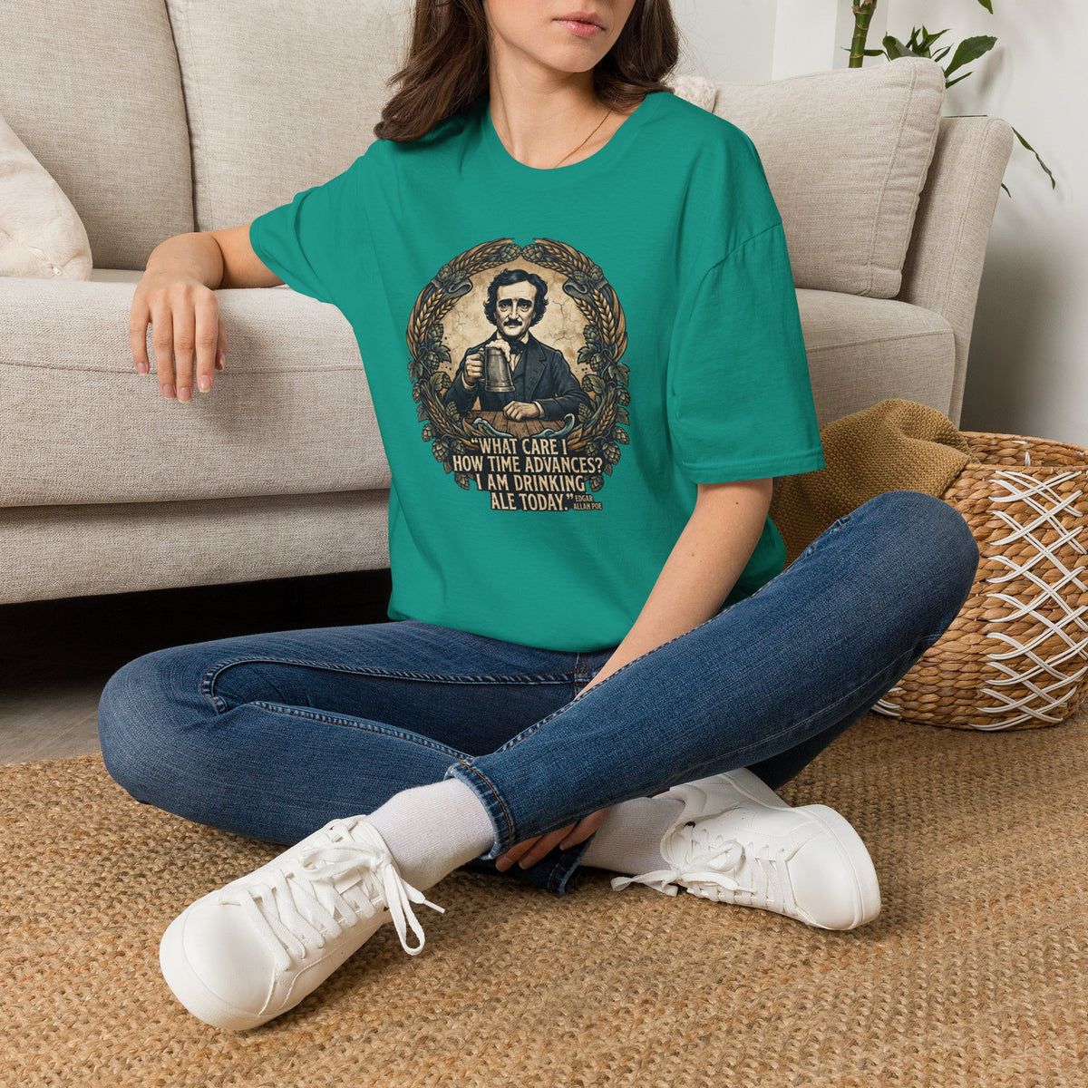 I Am Drinking Ale Today Edgar Allan Poe T-Shirt