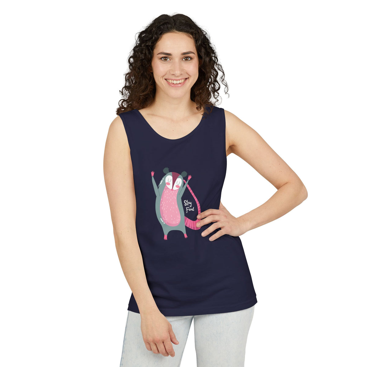 Stay Feral – Happy Possum Unisex Jersey Tank