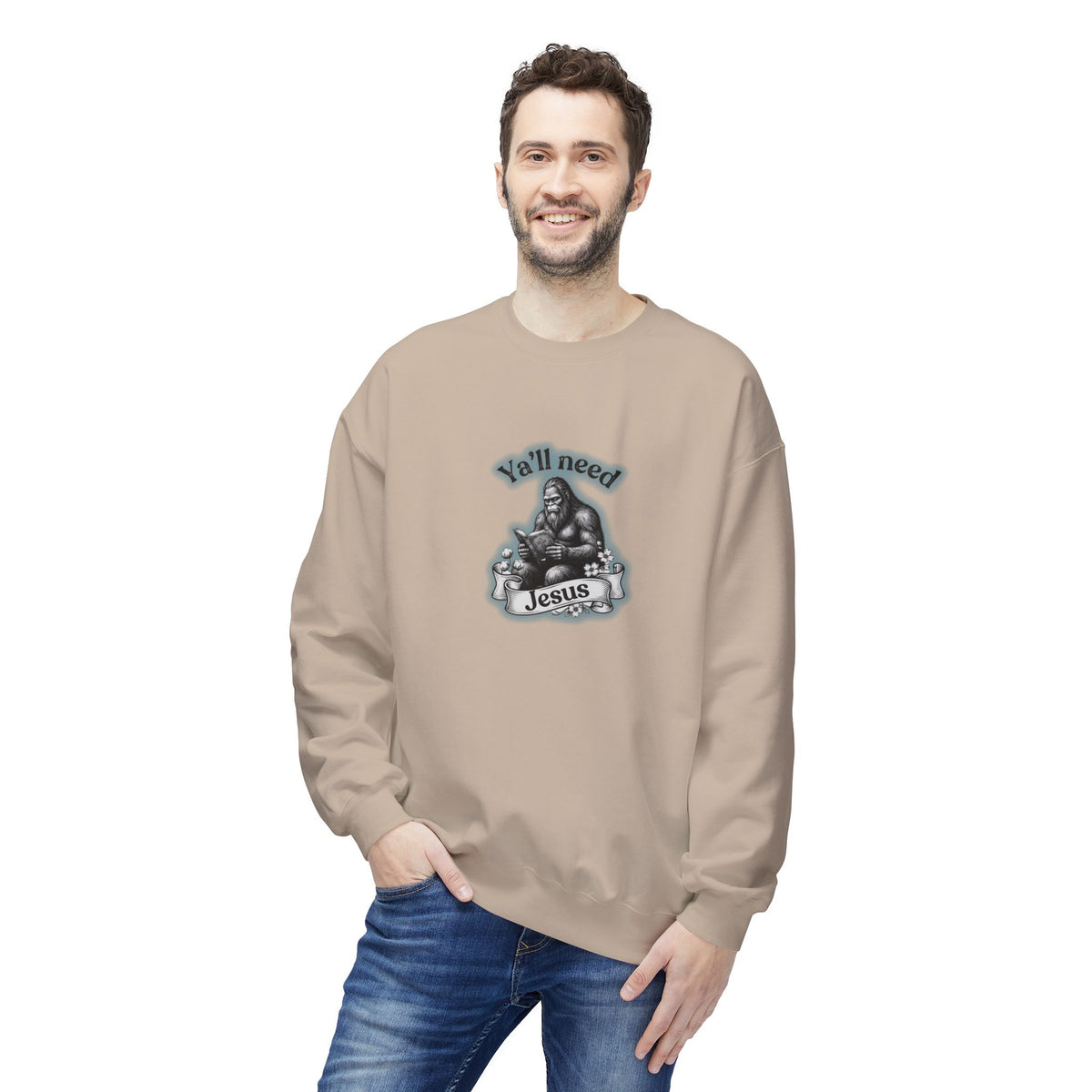 Y’all Need Jesus Bigfoot Crewneck Sweatshirt
