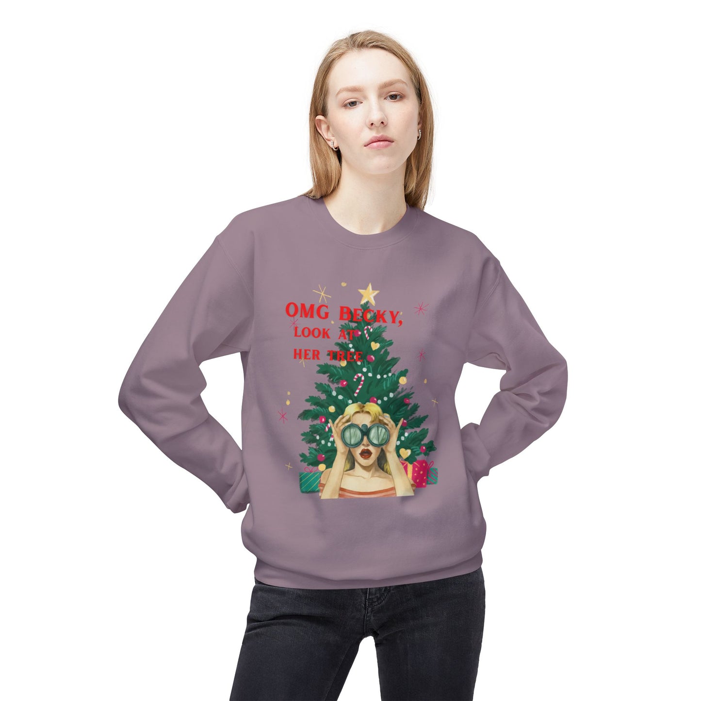 OMG Becky, Look at Her Tree - Vintage Nostalgia Crewneck Sweatshirt