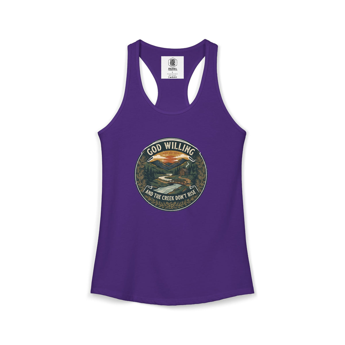Creek Don't Rise Appalachian Motto Women's Racerback Tank