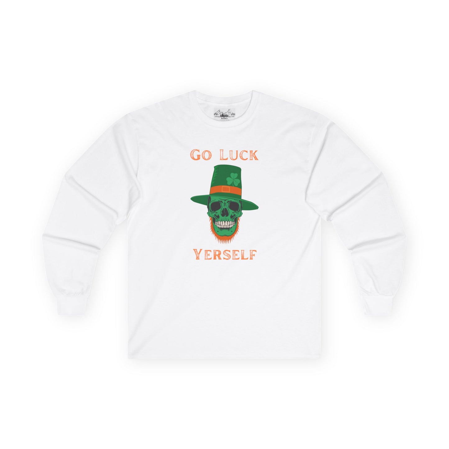 "Go Luck Yerself" Long Sleeve Tee – Emerald Skull Graphic