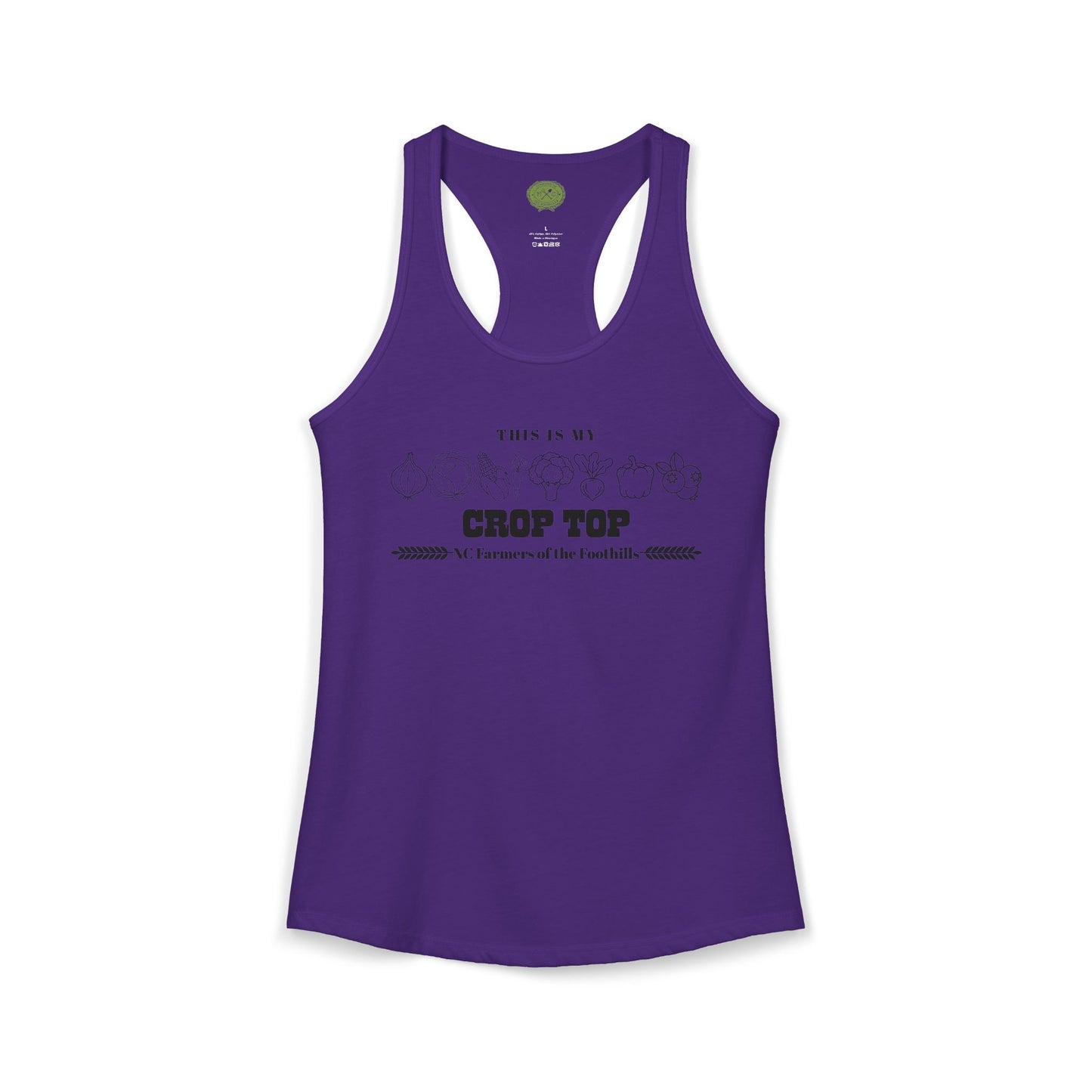 NC Farmers of the Foothills "This Is My Crop Top" Racerback Tank Top
