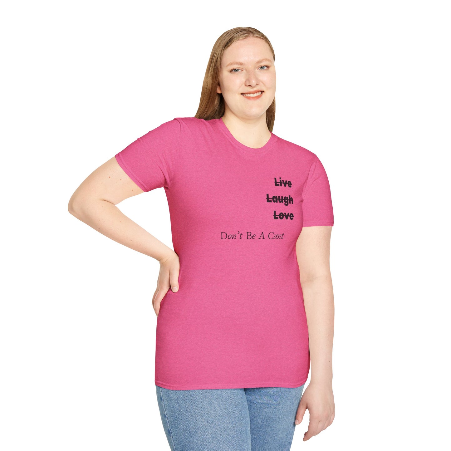 "Live Laugh Love" Subversive Graphic Tee – Wry Humor Statement