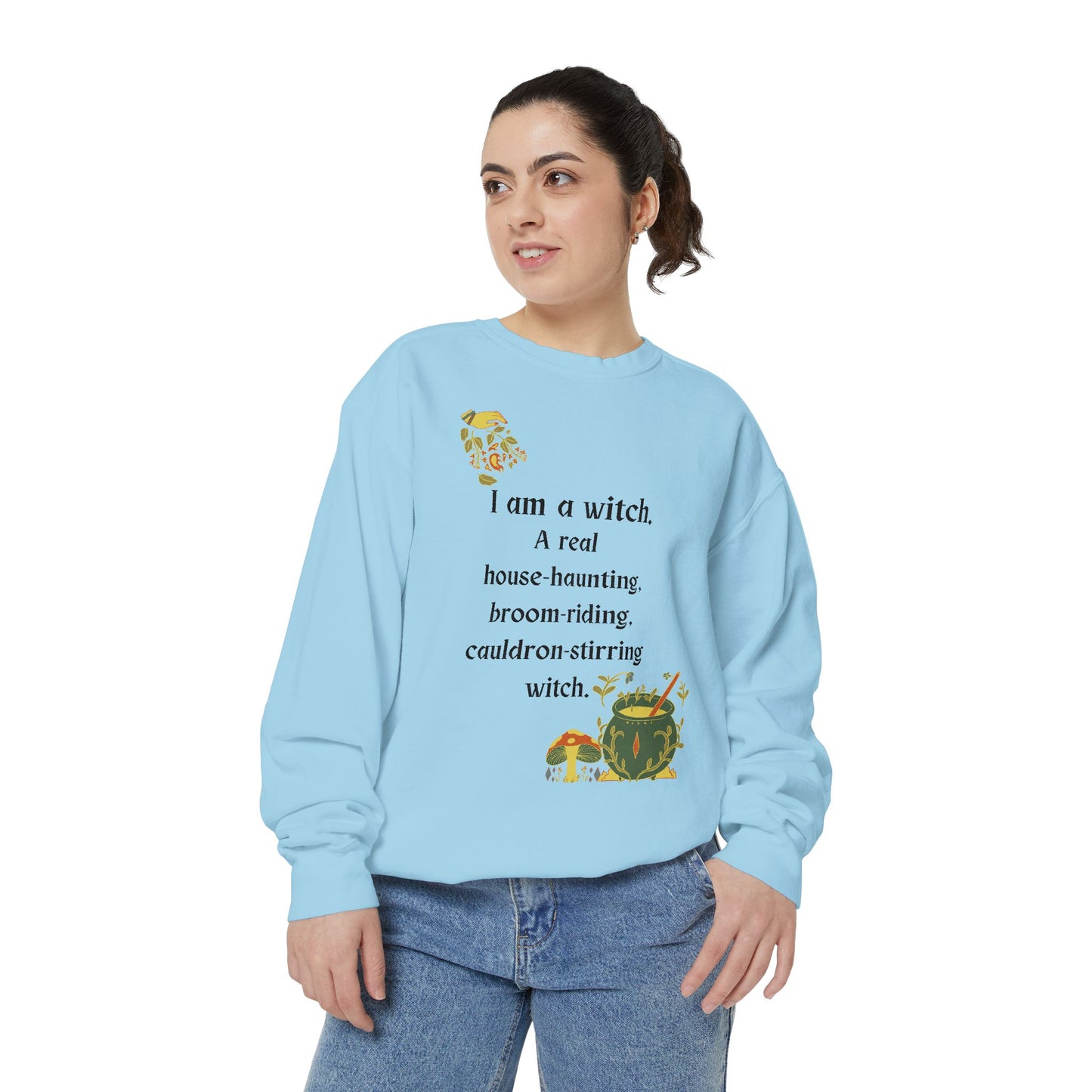 The Real Witch Cauldron & Broom Unisex Sweatshirt