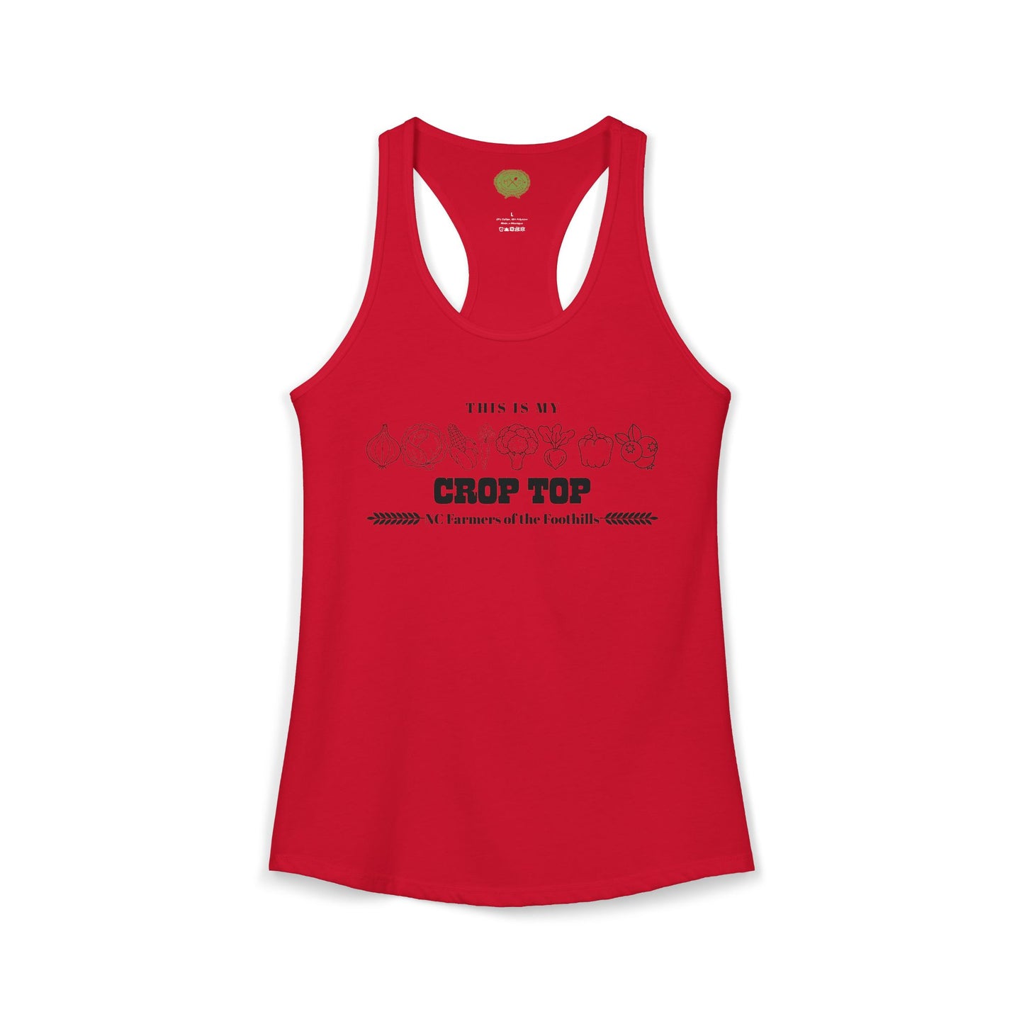 NC Farmers of the Foothills "This Is My Crop Top" Racerback Tank Top