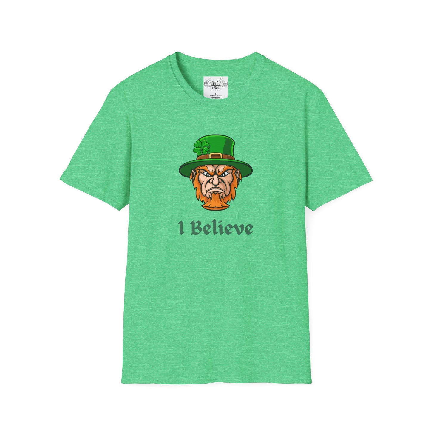 "I Believe" Angry Leprechaun Graphic Tee – Playful Celtic Spirit