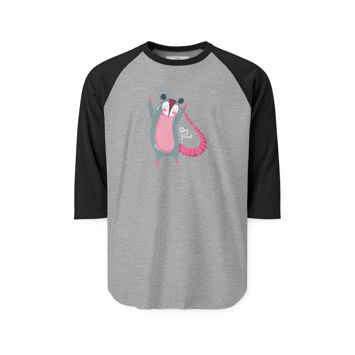 Stay Feral – Possum 3/4 Sleeve Raglan Tee